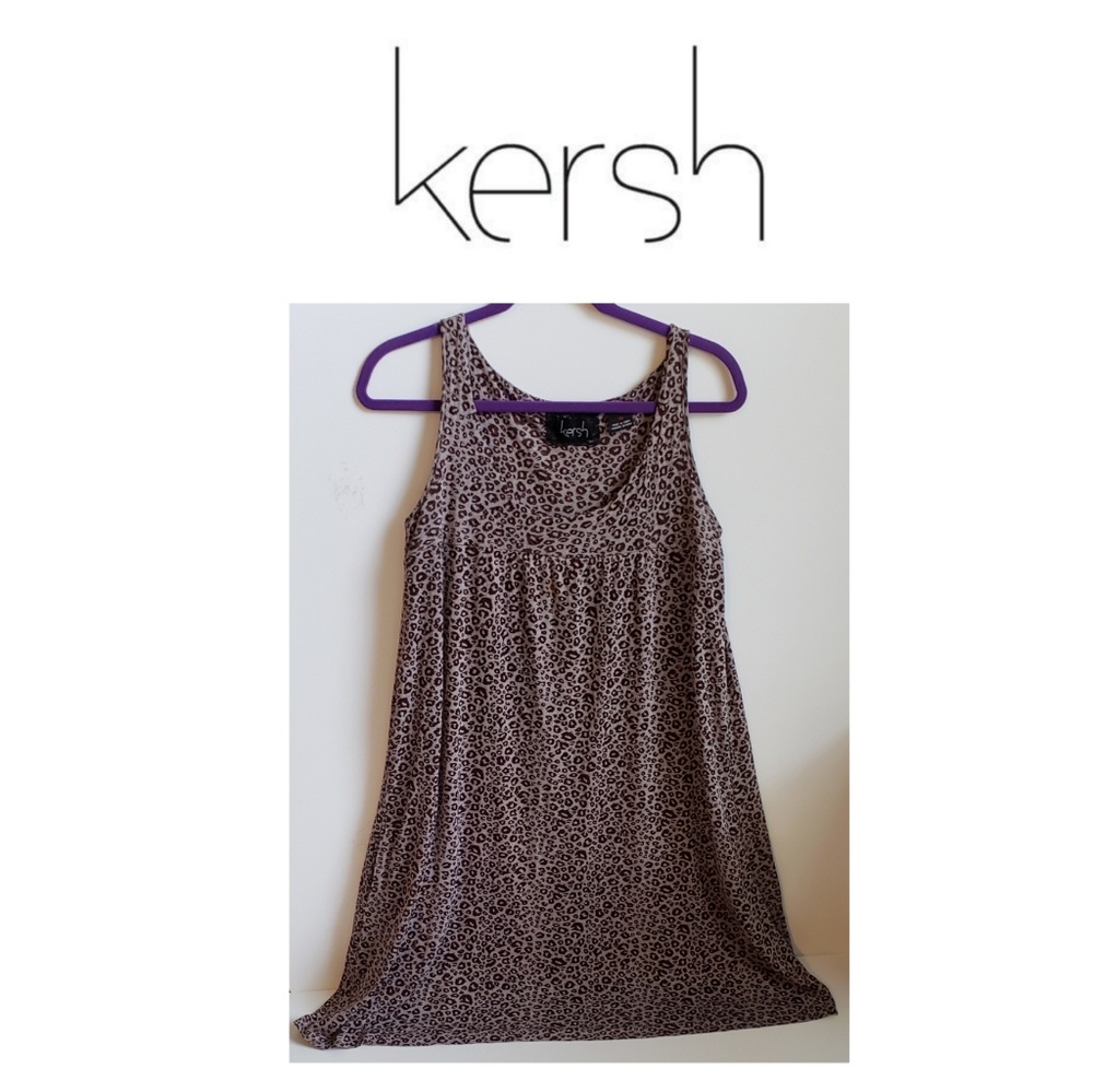 Kersh Animal print Dress w/pockets-L-Brown/Tan